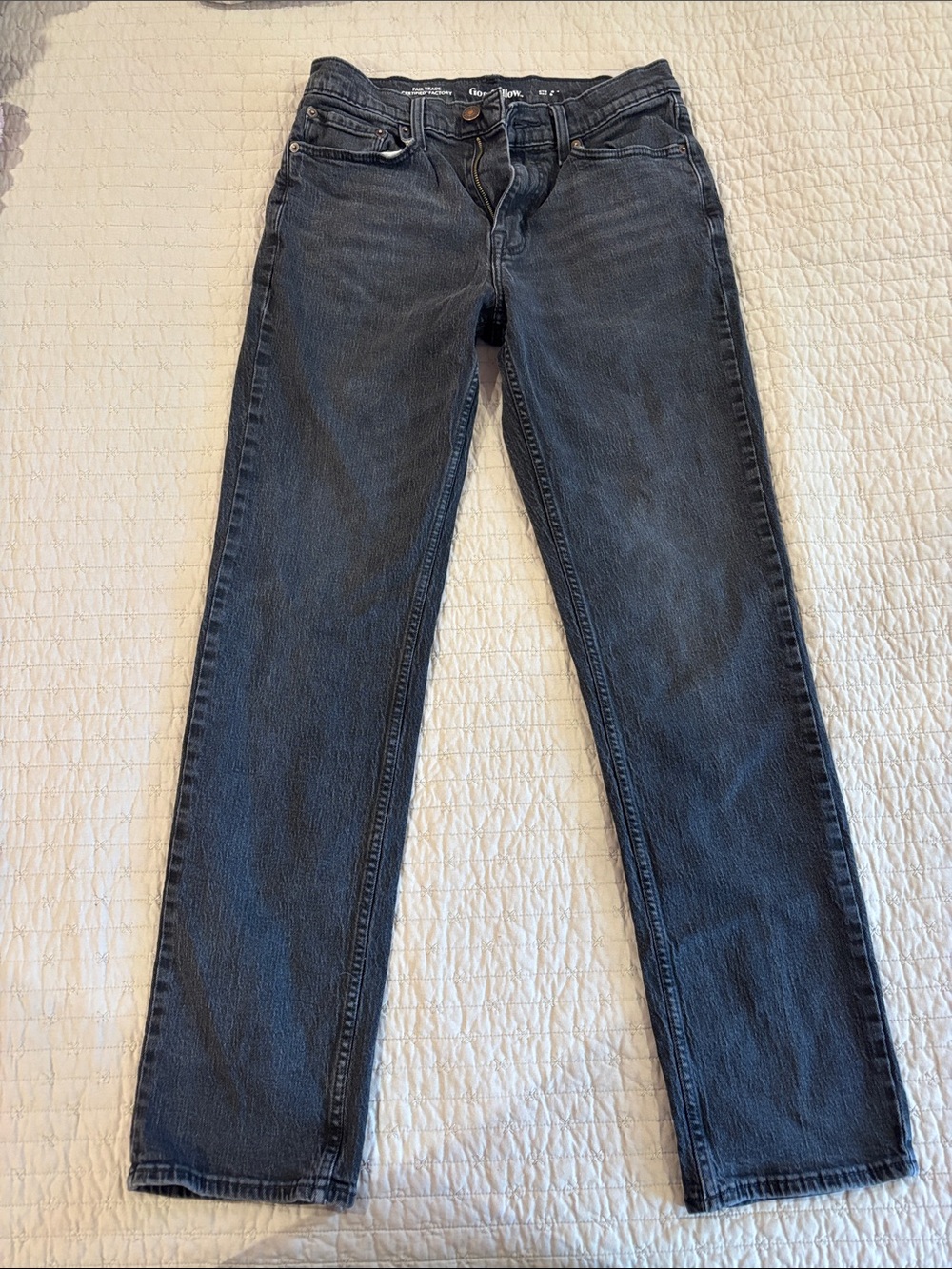 Classic Men’s Dark Wash Straight Jeans - Black